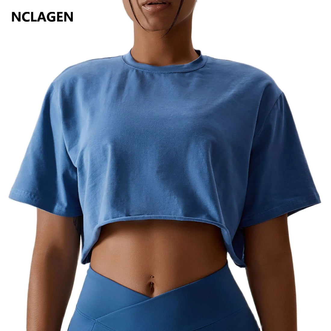 Nclagen Casual T-shirt Cotton Women Short Sleeve