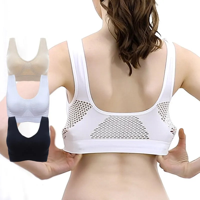 Breathable Women's Tops Hollow Out Sports Bras